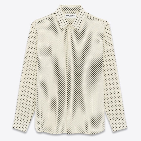 YSL SILK SHIRT IN DOTTED CREPE DE CHINE